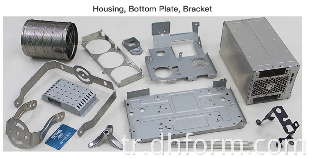 Housing plate and bracket metal parts